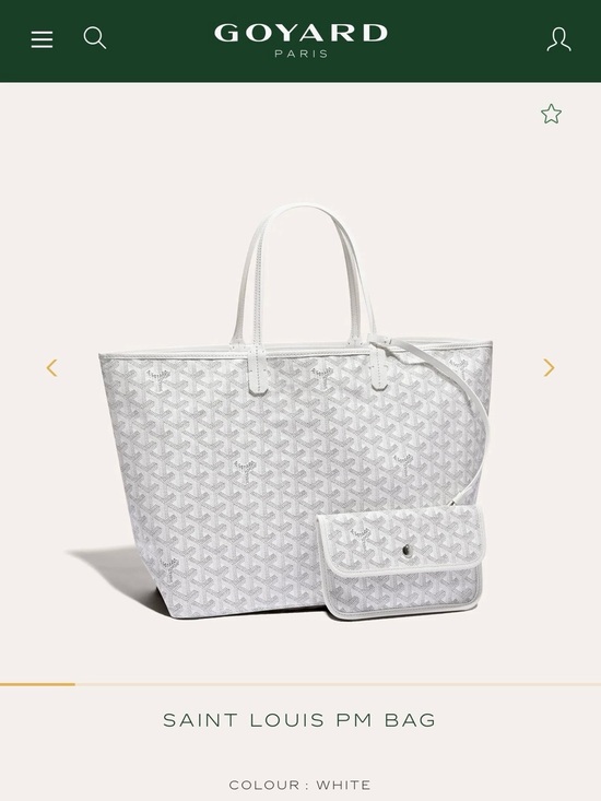 Goyard Handbags - Goyard Saint Louis PM Tote in White